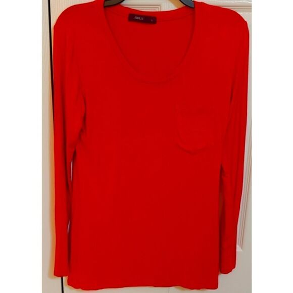 Women's Red Long Sleeved Tee by Doublju Size L EUC - Picture 1 of 5